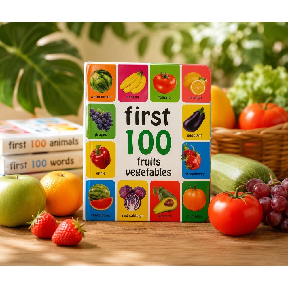 Priddy Baby First 100 Fruits Vegetables Board Book Toddler Educational Learning